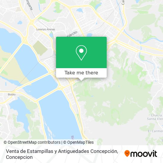 Mapa de Venta de Estampillas y Antiguedades Concepción