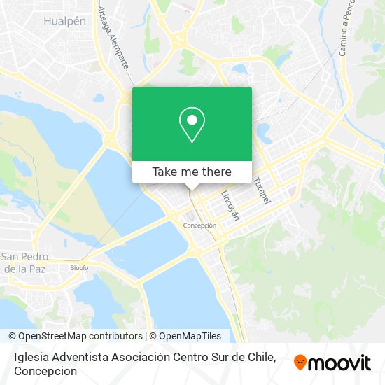 Mapa de Iglesia Adventista Asociación Centro Sur de Chile