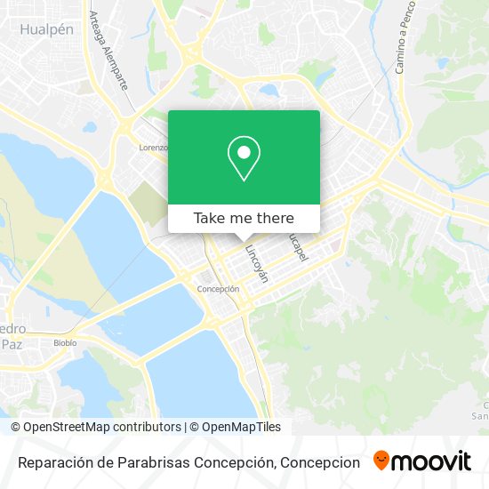 Mapa de Reparación de Parabrisas Concepción