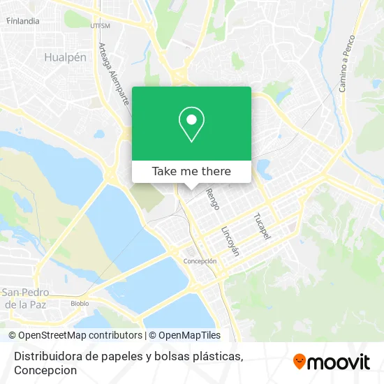 Mapa de Distribuidora de papeles y bolsas plásticas