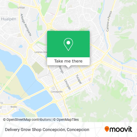 Mapa de Delivery Grow Shop Concepción