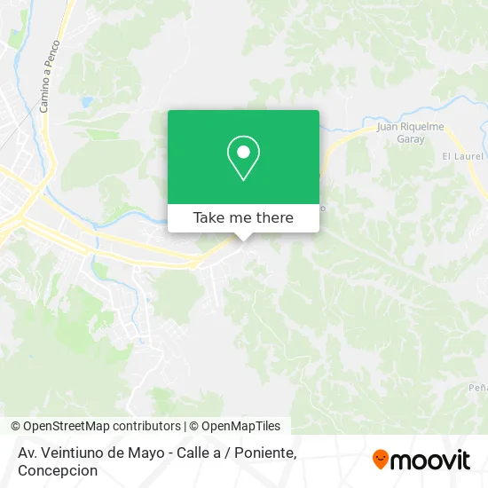 Av. Veintiuno de Mayo - Calle a / Poniente map