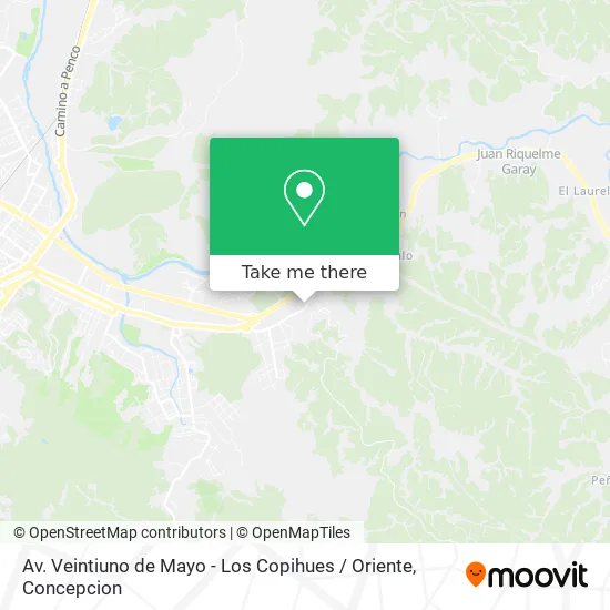 Mapa de Av. Veintiuno de Mayo - Los Copihues / Oriente