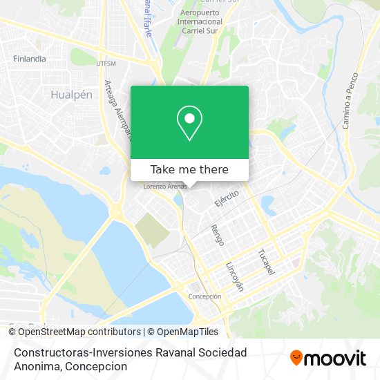 Constructoras-Inversiones Ravanal Sociedad Anonima map