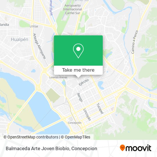 Balmaceda Arte Joven Biobío map