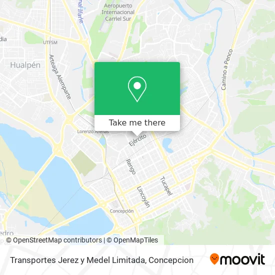 Transportes Jerez y Medel Limitada map