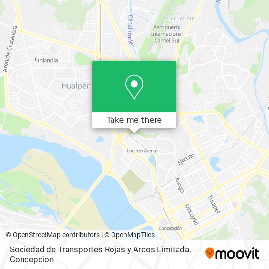 Mapa de Sociedad de Transportes Rojas y Arcos Limitada