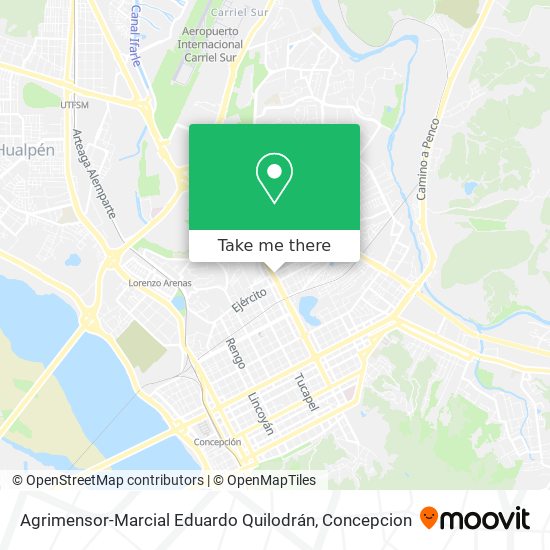 Agrimensor-Marcial Eduardo Quilodrán map
