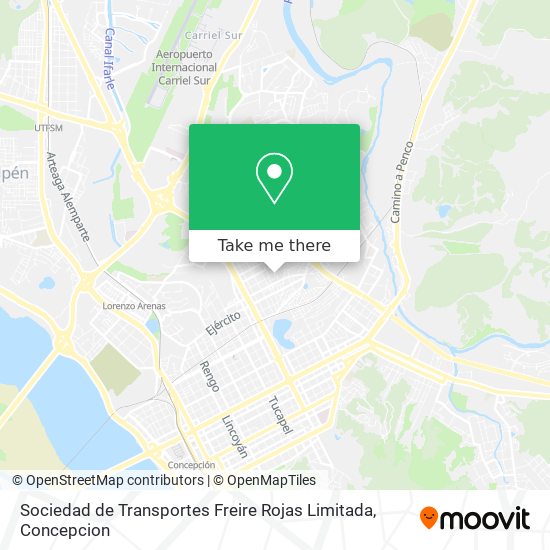 Mapa de Sociedad de Transportes Freire Rojas Limitada