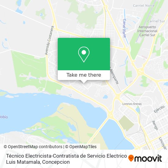 Mapa de Técnico Electricista-Contratista de Servicio Electrico Luis Matamala