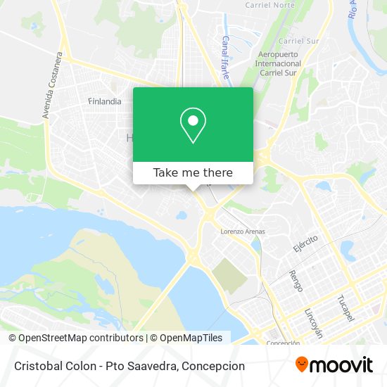 Cristobal Colon - Pto Saavedra map