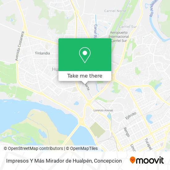 Mapa de Impresos Y Más Mirador de Hualpén
