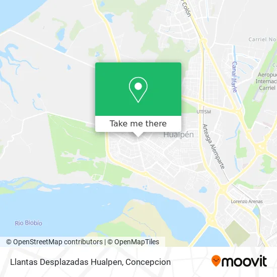 Llantas Desplazadas Hualpen map