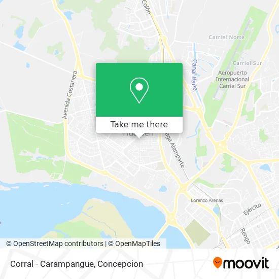 Corral - Carampangue map