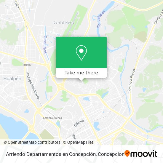 Arriendo Departamentos en Concepción map