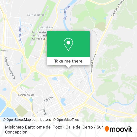 Mapa de Misionero Bartolome del Pozo - Calle del Cerro / Sur