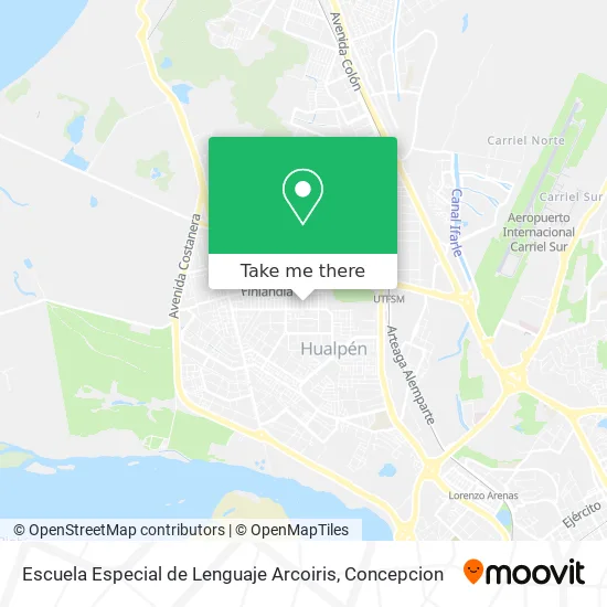 Mapa de Escuela Especial de Lenguaje Arcoiris