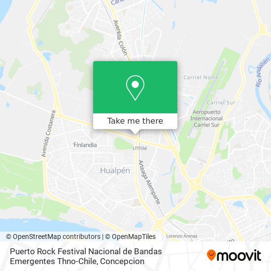 Mapa de Puerto Rock Festival Nacional de Bandas Emergentes Thno-Chile