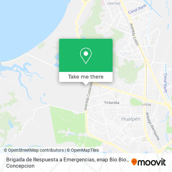 Mapa de Brigada de Respuesta a Emergencias, enap Bio Bio.