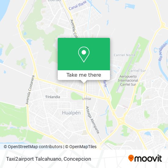 Taxi2airport Talcahuano map