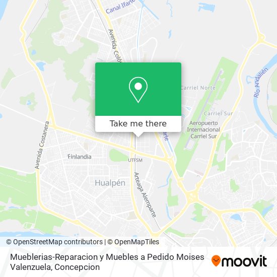 Mueblerias-Reparacion y Muebles a Pedido Moises Valenzuela map