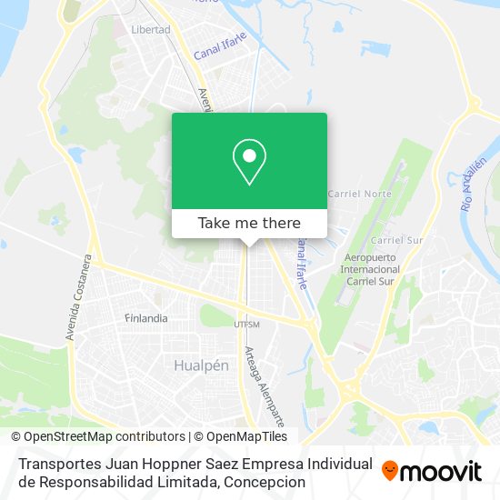 Transportes Juan Hoppner Saez Empresa Individual de Responsabilidad Limitada map