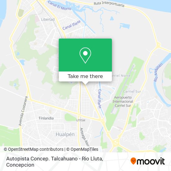 Autopista Concep. Talcahuano - Rio Lluta map