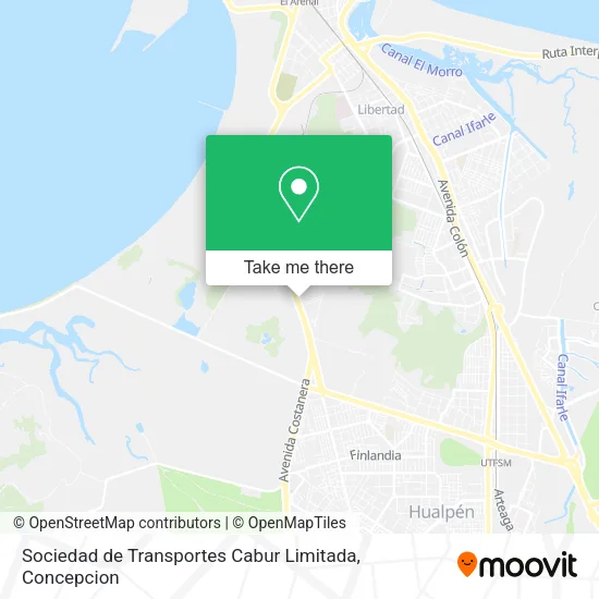 Mapa de Sociedad de Transportes Cabur Limitada