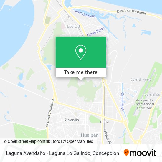 Laguna Avendaño - Laguna Lo Galindo map