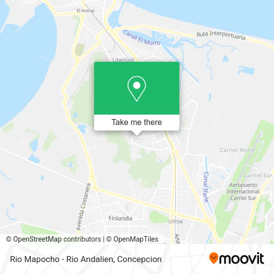 Mapa de Rio Mapocho - Rio Andalien
