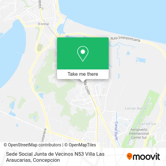 Mapa de Sede Social Junta de Vecinos N53 Villa Las Araucarias