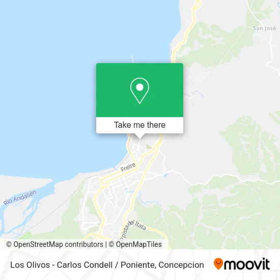 Los Olivos - Carlos Condell / Poniente map