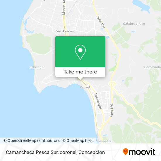 Mapa de Camanchaca Pesca Sur, coronel