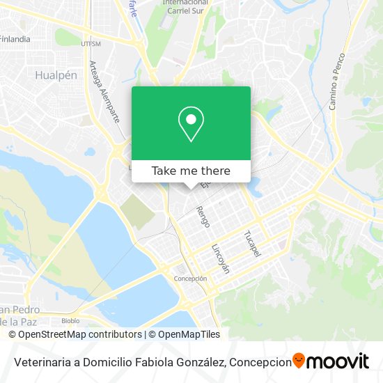 Mapa de Veterinaria a Domicilio Fabiola González
