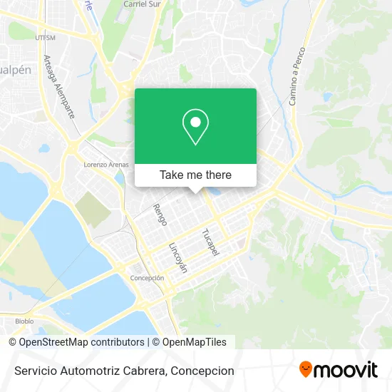 Mapa de Servicio Automotriz Cabrera