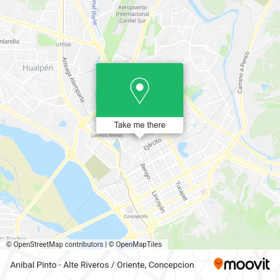 Mapa de Anibal Pinto - Alte Riveros / Oriente