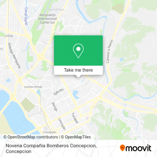 Mapa de Novena Compañia Bomberos Concepcion