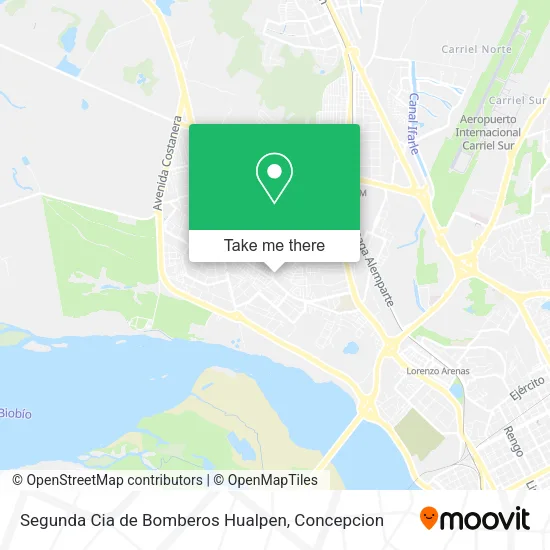 Mapa de Segunda Cia de Bomberos Hualpen
