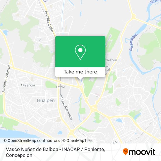 Vasco Nuñez de Balboa - INACAP / Poniente map