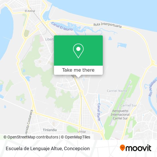Escuela de Lenguaje Altue map