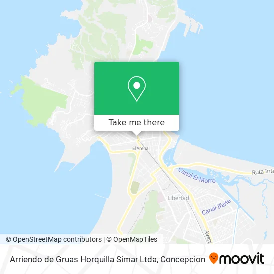 Mapa de Arriendo de Gruas Horquilla Simar Ltda