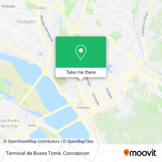 Mapa de Terminal de Buses Tomé