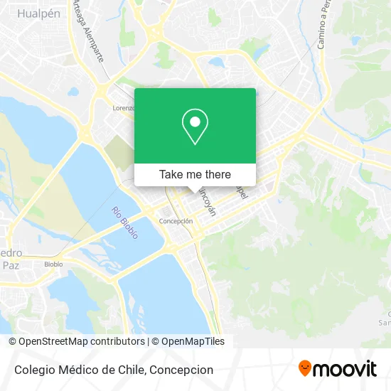 Mapa de Colegio Médico de Chile