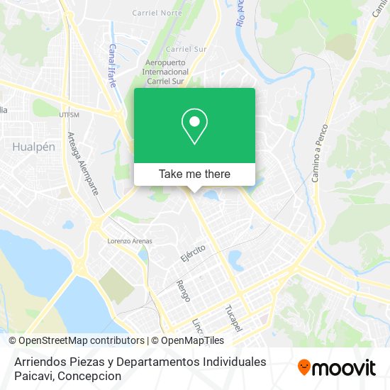 Arriendos Piezas y Departamentos Individuales Paicavi map