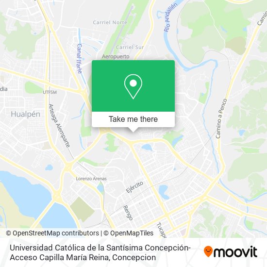 Universidad Católica de la Santísima Concepción-Acceso Capilla María Reina map