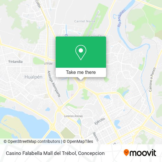 Mapa de Casino Falabella Mall del Trébol