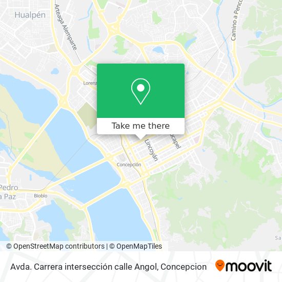 Mapa de Avda. Carrera intersección calle Angol
