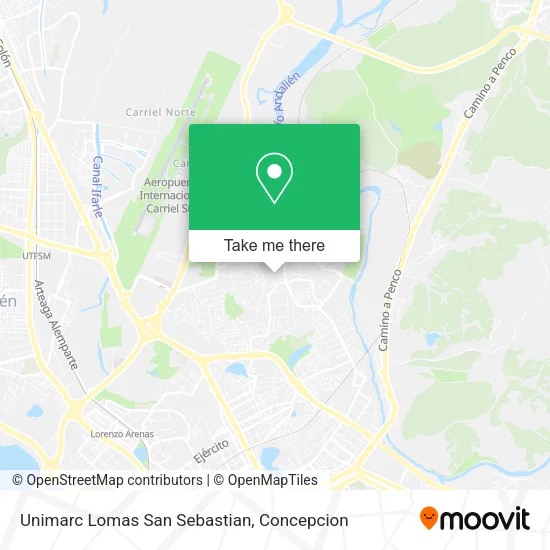 Mapa de Unimarc Lomas San Sebastian