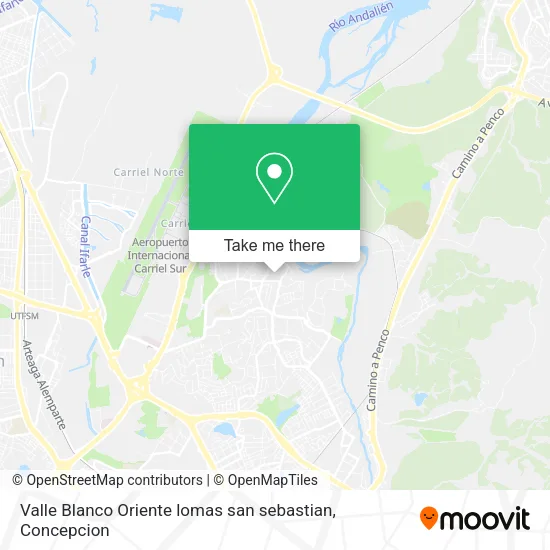 Mapa de Valle Blanco Oriente lomas san sebastian