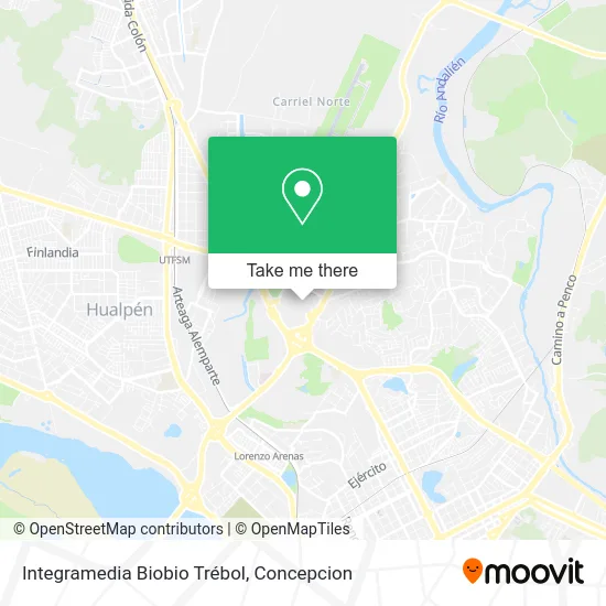Integramedia Biobio Trébol map